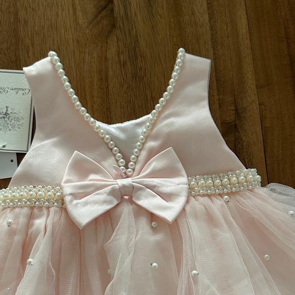 Couture Princess Pink Tulle Dress with Pearl Details - Picture 6 of 9